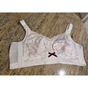 Womens Bra 100D Red Bow Lace Mesh Padded